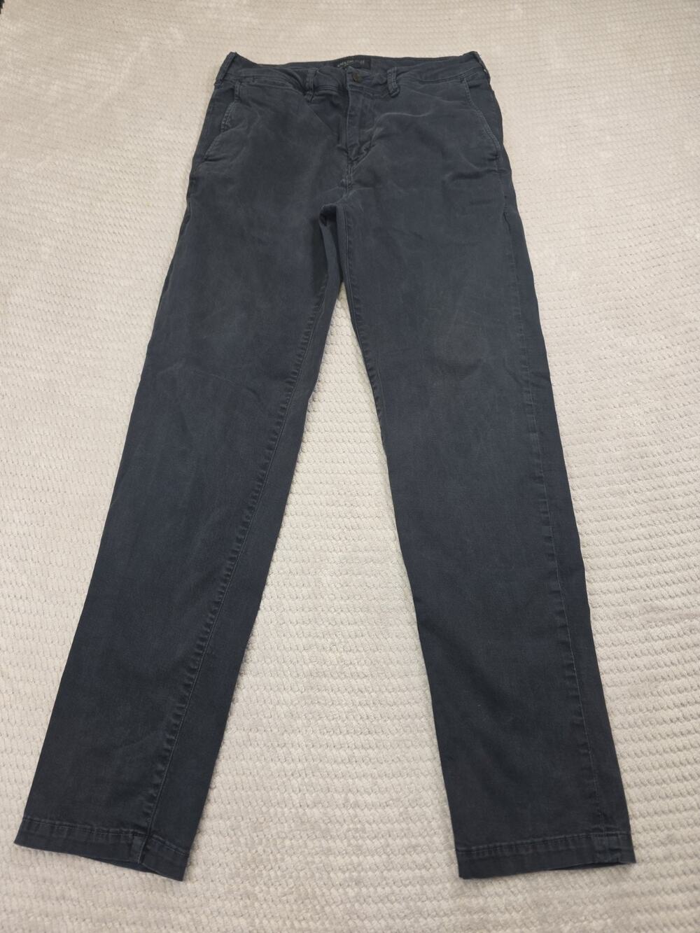 American Eagle Pants Mens 32 X 34 Slim Straight Khaki Black